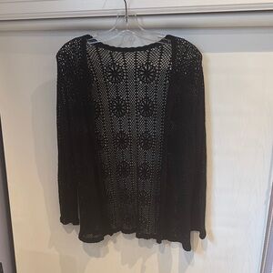 Stylish Black Crochet Cardigan